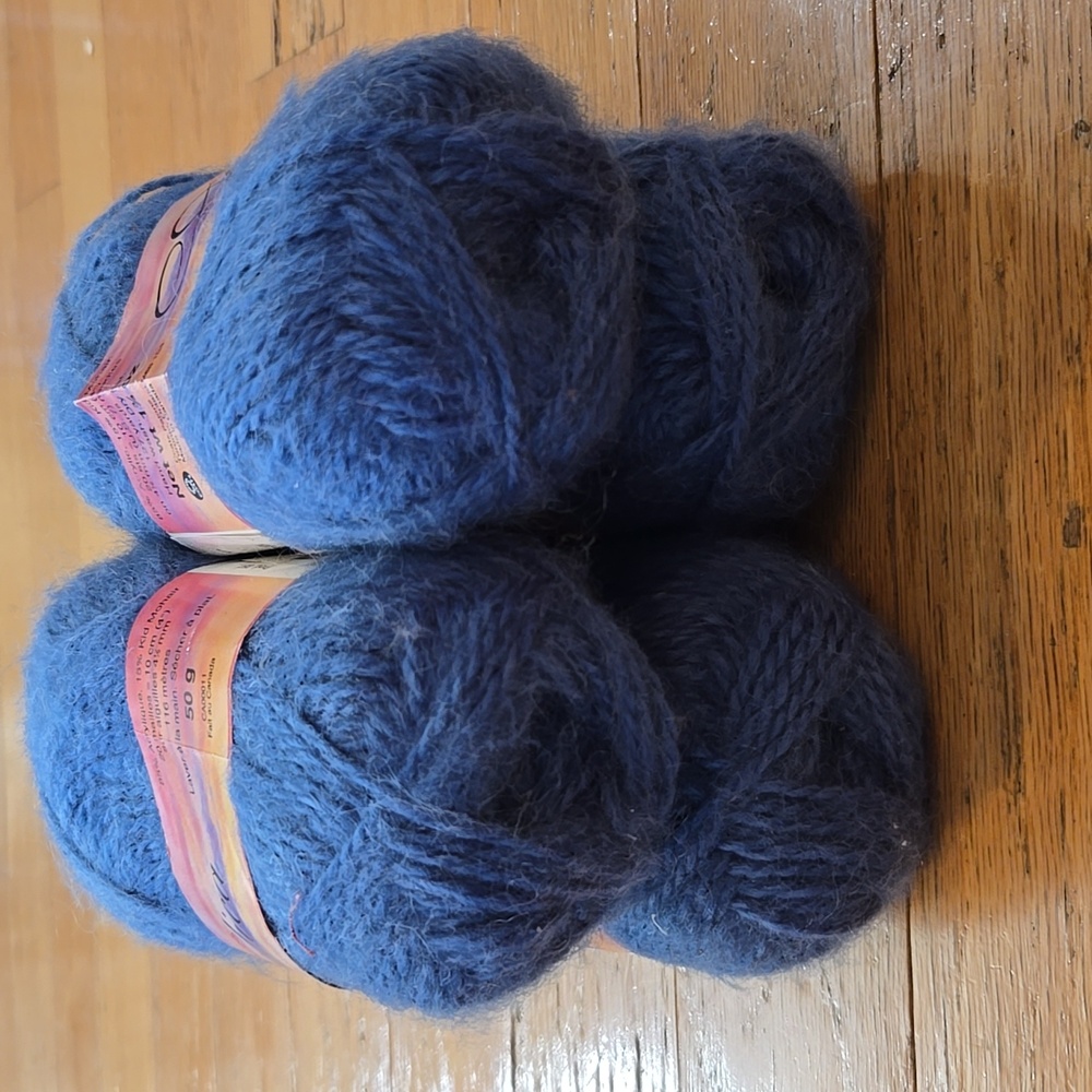 Lot Of 4 - Paton's Angelical Yarn Color Blue 614